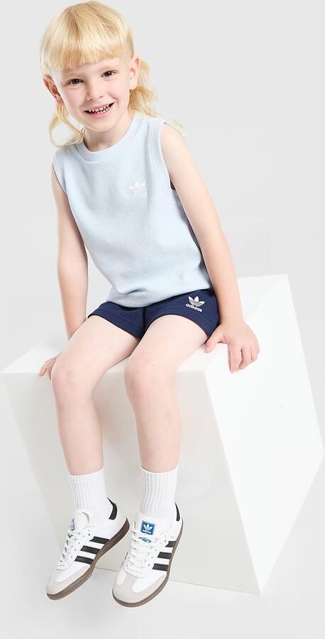 Adidas Originals Waffle Tank Top Shorts Set Children Blauw Kind Blauw