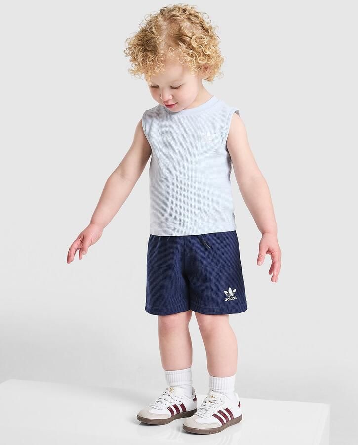 Adidas Originals Waffle Tank Top Shorts Set Infant Blauw Kind Blauw