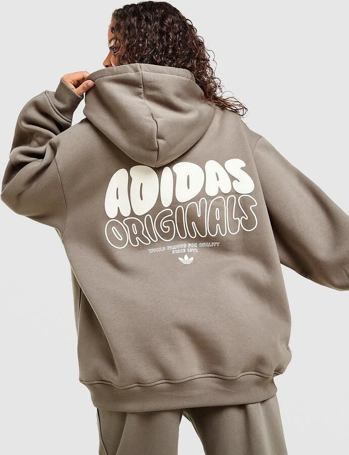 Adidas Originals Wave Graphic Overhead Hoodie Bruin- Dames Bruin