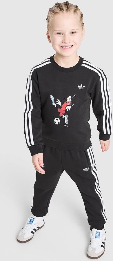 Adidas Originals x Disney Goofy Crew Tracksuit Children Zwart
