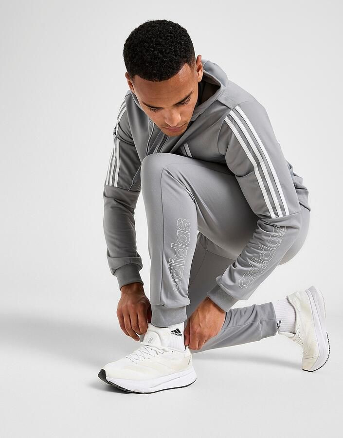 Adidas Poly 3-Stripes Linear Track Pants Grijs- Heren Grijs