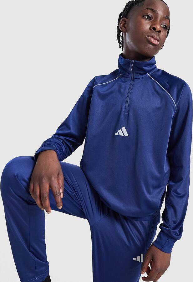Adidas Poly Pipe 1 4 Zip Tracksuit Junior Blauw Kind Blauw