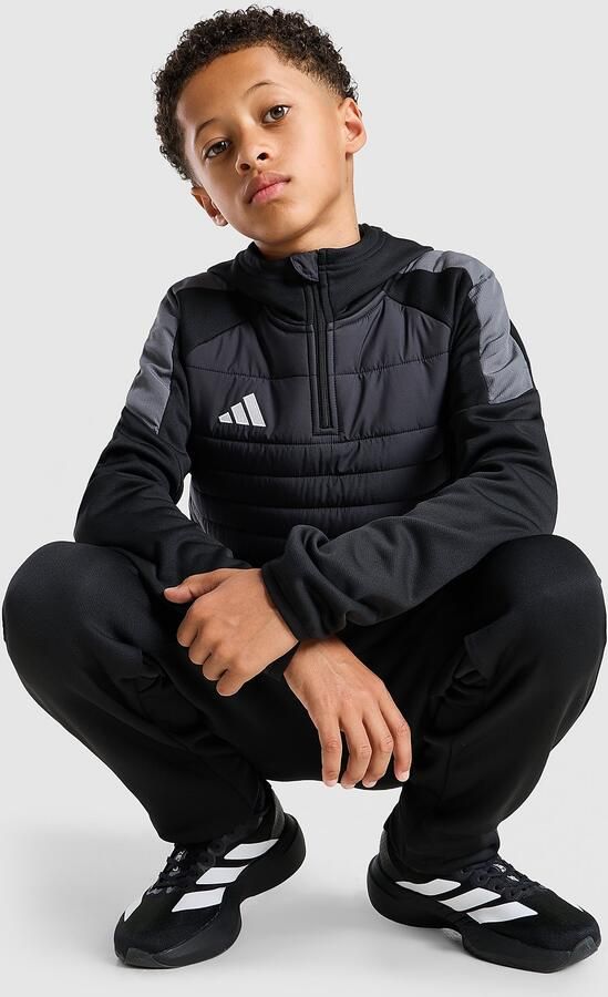 Adidas Tiro 26 Winterised Training 1 4 Zip Hoodie Junior Zwart Kind Zwart