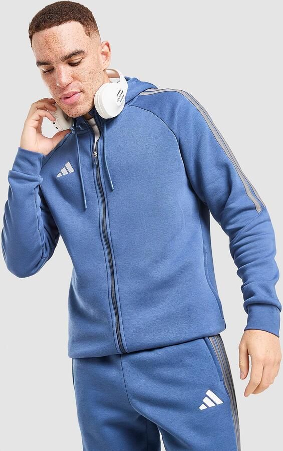 Adidas Tiro Essentials 3-Stripes Full Zip Hoodie Blauw- Heren Blauw