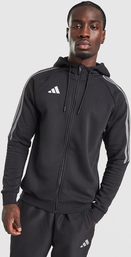 Adidas Tiro Essentials 3-Stripes Full Zip Hoodie Zwart- Heren Zwart