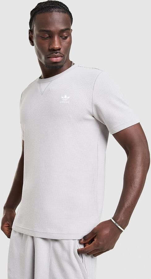 Adidas Trefoil Essentials Waffle T-shirt Grijs- Heren Grijs - Foto 3