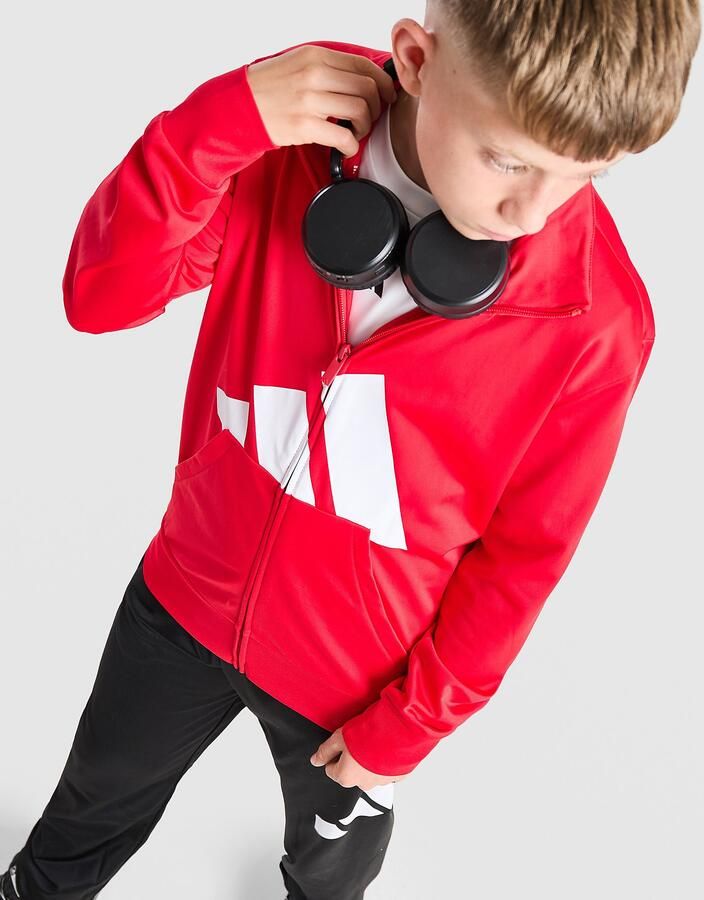 Adidas Tricot Large Logo Tracksuit Junior Rood