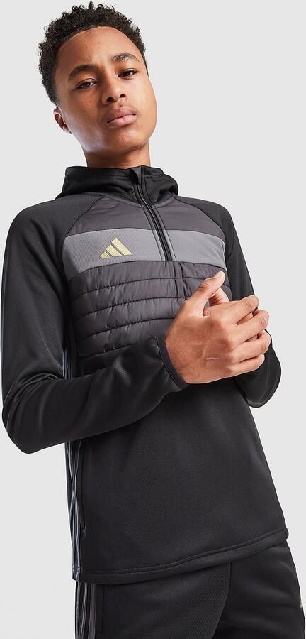 Adidas Winterized Tiro 1 4 Zip Hoodie Junior Zwart Kind Zwart