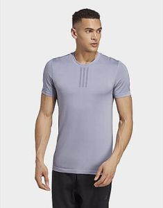 Adidas AEROKNIT Yoga Base Naadloos Training T-shirt Silver Violet Carbon- Heren