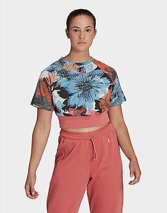 Adidas Allover Print Cropped T-shirt Wonder Red Multicolor Wonder Red- Dames