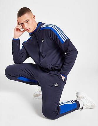 Adidas Badge Of Sport Motions Fleece Tracksuit Blue- Heren