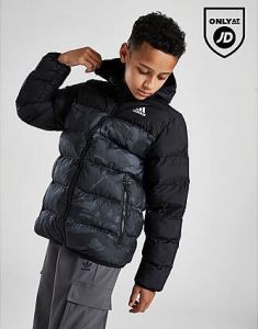 Adidas Colour Block Camo Padded Jacket Junior Black