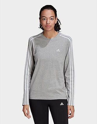Adidas Essentials 3-Stripes Longsleeve Medium Grey Heather White- Dames