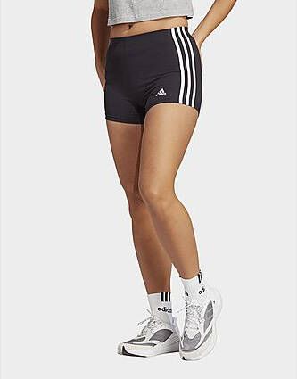 Adidas Essentials 3-Stripes Single Jersey Booty Short Black White- Dames