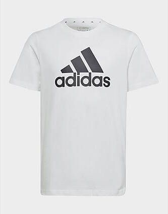 Adidas Essentials Big Logo Katoenen T-shirt Black Glow Blue