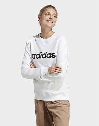 Adidas Essentials Linear French Terry Sweatshirt White Black- Dames
