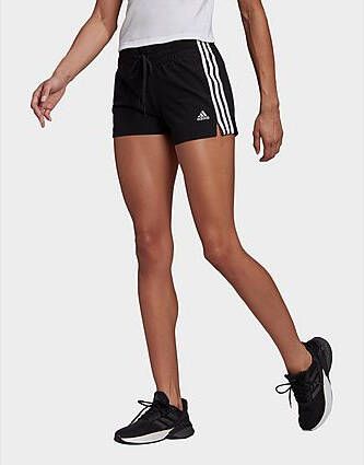 Adidas Essentials Slim 3-Stripes Short Black White- Dames
