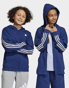 Adidas Future Icons 3-Stripes Ritsjack met Capuchon Dark Blue White