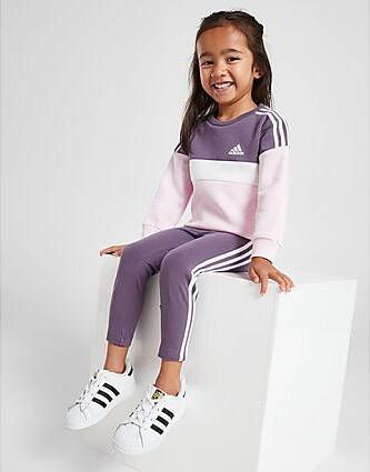 Adidas Girls' 3-Stripes Colour Block Tracksuit Infant Purple
