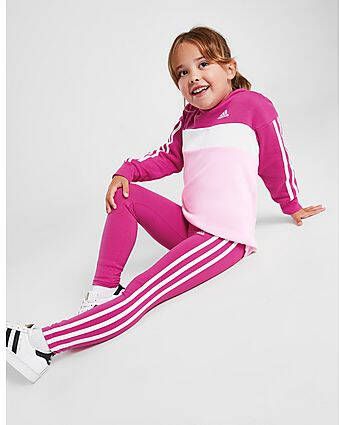 Adidas Girls' 3-Stripes Hoodie Leggings Set Children Pink