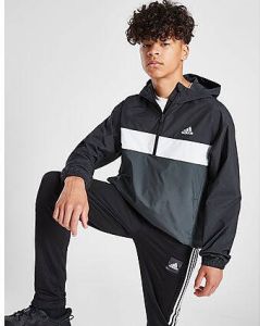 Adidas Lightweight Colour Block Hooded Jacket Junior Grey