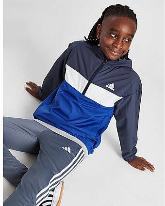 Adidas Lightweight Colour Block Hooded Jacket Junior Navy