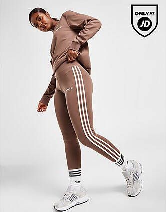 Adidas Originals Linear High Waist Leggings Brown- Dames