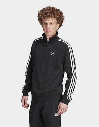 Adidas Originals Adicolor Classics 3-Stripes Sweatshirt met Halflange Rits Black White- Heren