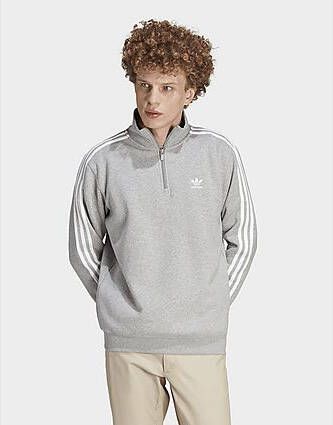Adidas Originals Adicolor Classics 3-Stripes Sweatshirt met Halflange Rits Medium Grey Heather White- Heren