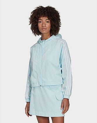 Adidas Originals Adicolor Classics Poplin Trainingsjack met Capuchon Almost Blue- Dames