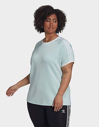 Adidas Originals Adicolor Classics Slim 3-Stripes T-shirt (Grote Maat) Almost Blue- Dames