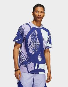 Adidas Originals Adiplay Allover Print T-shirt Multicolor Dust Purple White Heren