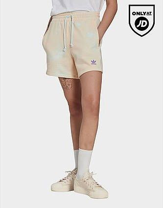 Adidas Originals Allover Print Loose Short Almost Blue Hazy Orange- Dames
