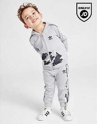 Adidas Originals Camo Poly Full Zip Hooded Tracksuit Infant Grey