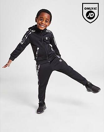 Adidas Originals Camo Poly Full Zip Hoodie Tracksuit Children Black