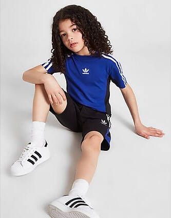 Adidas Originals Chevron Colour Block T-Shirt Shorts Set Children Blue Kind