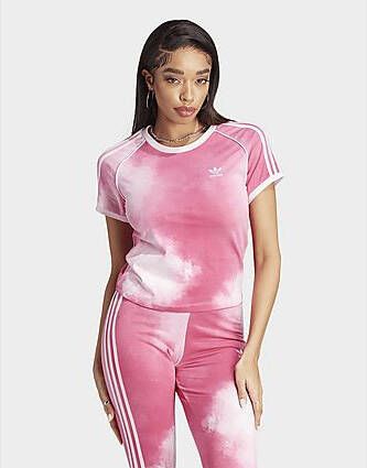 Adidas Originals Color Fade 3-Stripes T-shirt Clear Pink Multicolor- Dames