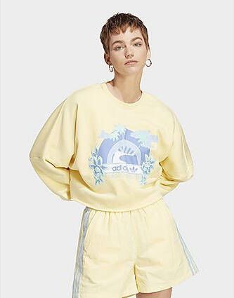 Adidas Originals Crew Graphic Sweatshirt Almost Yellow- Dames