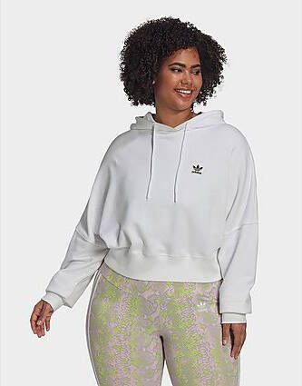 Adidas Originals Cropped Hoodie (Grote Maat) White- Dames