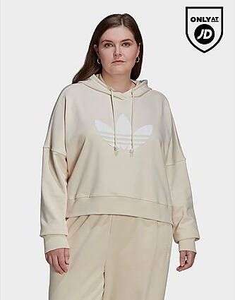 Adidas Originals Cropped Hoodie (Grote Maat) Wonder White- Dames