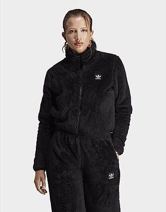 Adidas Originals Essentials+ Fluffy Teddy Slim-fit Sportjack Black- Dames