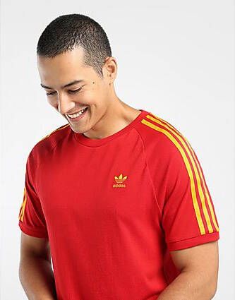 Adidas Originals 3-Stripes T-shirt Team Power Red Team Power Red Team Colleg Gold- Dames