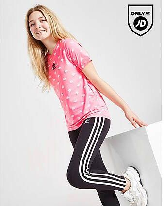 Adidas Originals ' All Over Print Trefoil T-Shirt Junior Pink