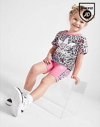 Adidas Originals ' Leopard T-Shirt Cycle Shorts Set Infant Pink Kind