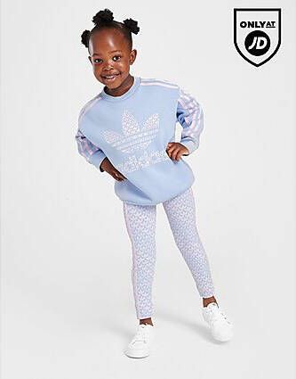 Adidas Originals ' Monogram Crew Leggings Set Children Blue
