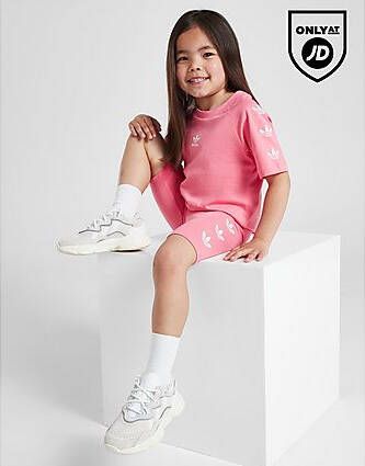 Adidas Originals ' Repeat Trefoil T-Shirt Shorts Set Children Pink