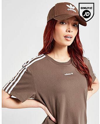 Adidas Originals Linear Logo Boyfriend T-Shirt BROWN- Dames