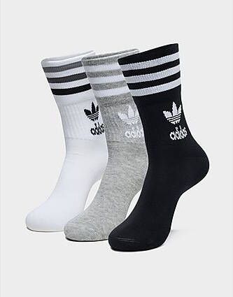 Adidas Originals Mid Cut Sokken 3 Paar White Medium Grey Heather Black- Dames