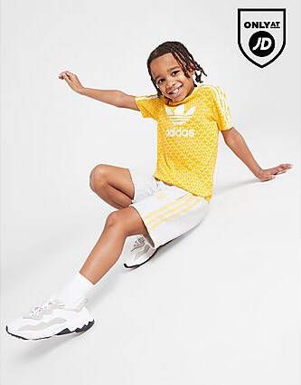 Adidas Originals Monogram T-Shirt Shorts Set Children Yellow Kind
