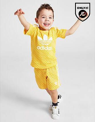 Adidas Originals Monogram T-Shirt Shorts Set Infant Yellow Kind